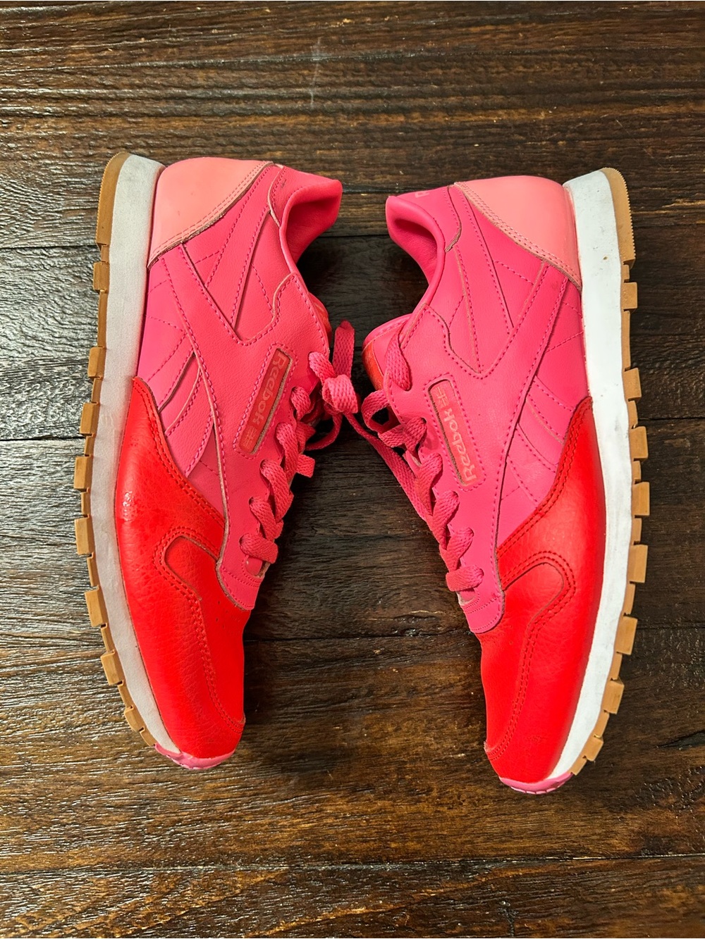Classic Vintage Style Reebok Women's Hot Pink and Red Ortholite Sneaker